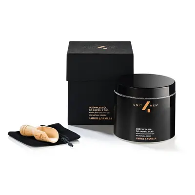 Unit4Men Bath Set Amber & Vanilla fürdősó kender olajjal 700 g