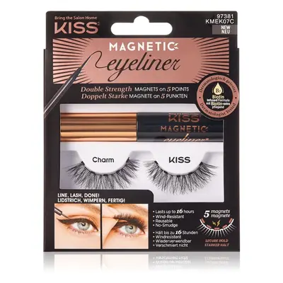 KISS Magnetic Eyeliner & Eyelash Kit mágneses műszempilla 07 Charm 5 g