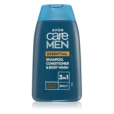 Avon Care Men Essential 3 az 1 sampon, kondicionáló és tusfürdő 200 ml