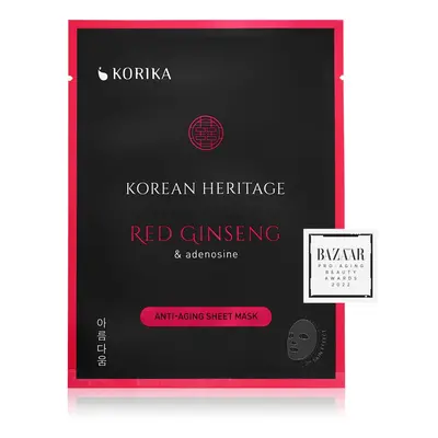 KORIKA Korean Heritage Red Ginseng & Adenosine Anti-aging Sheet Mask ráncok elleni gézmaszk 25 g