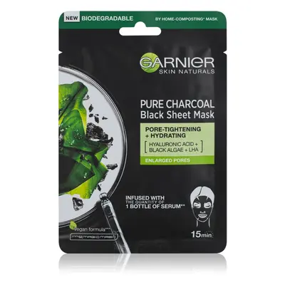 Garnier Skin Naturals Pure Charcoal fekete textil maszk tengeri alga kivonat 28 g