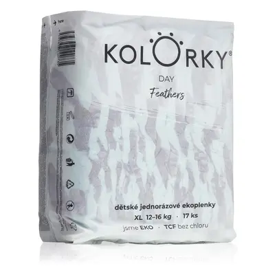 Kolorky Day Feathers eldobható ÖKO pelenkák XL méret 12-16 Kg 17 db