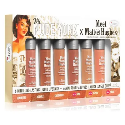 theBalm Meet Matt(e) Hughes X Ms. Nude York folyékony rúzs szett matt hatással