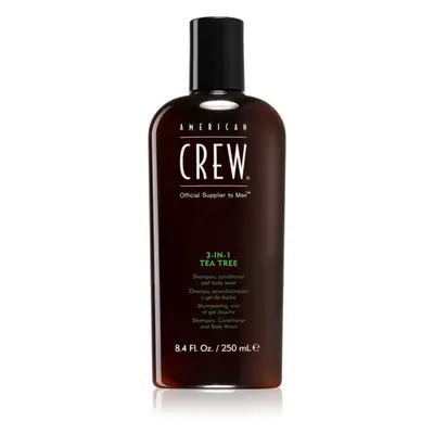 American Crew Hair & Body 3-IN-1 Tea Tree sampo, kondicionáló és tusfürdő 3 in 1 uraknak 250 ml