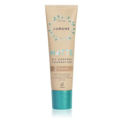 Lumene Matte Oil-Control mattító alapozó SPF 20 árnyalat 2 Soft Honey / Medium 30 ml