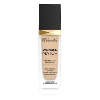 Eveline Cosmetics Wonder Match tartós folyékony alapozó hialuronsavval árnyalat 10 Light Vanilla