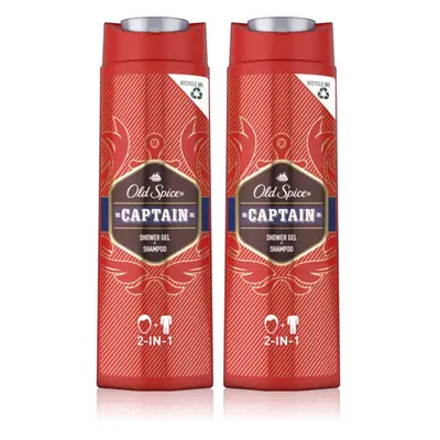 Old Spice Captain tusfürdő gél és sampon 2 in 1 2x400 ml