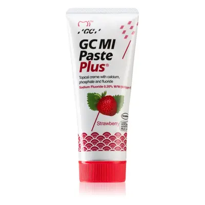 GC MI Paste Plus ásványfeltöltő védőkrém az érzékeny fogakra fluoriddal íz Strawberry 35 ml