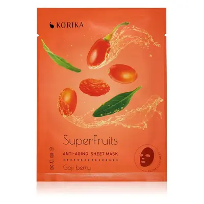 KORIKA SuperFruits Goji Berry - Anti-aging Sheet Mask fiatalító arcmaszk Goji berry 25 g