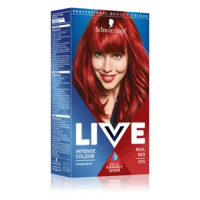 Schwarzkopf LIVE Intense Colour tartós hajfesték árnyalat 035 Real Red 2x60 ml