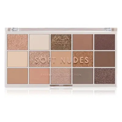 MUA Makeup Academy Professional 15 Shade Palette szemhéjfesték paletta árnyalat Soft Nudes 12 g