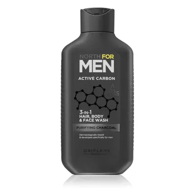 Oriflame North for Men Active Carbon felfrissítő tusfürdő gél 3 az 1-ben 250 ml