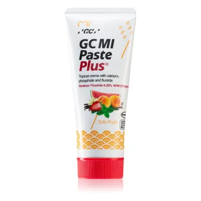 GC MI Paste Plus ásványfeltöltő védőkrém az érzékeny fogakra fluoriddal íz Tutti Frutti 35 ml