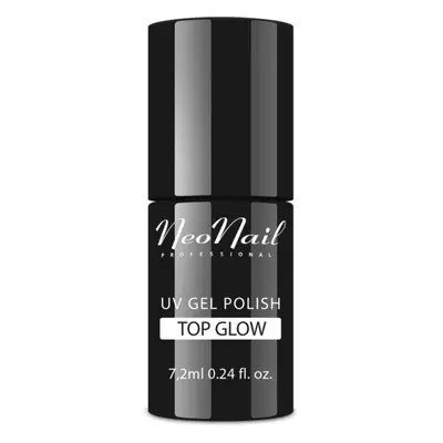 NEONAIL Top Glow zselés fedő körömlakk árnyalat Glow Silver 7,2 ml