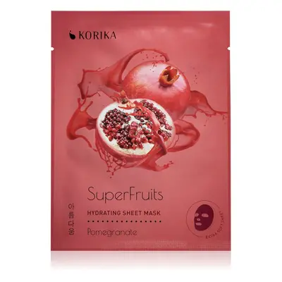 KORIKA SuperFruits Pomegranate - Hydrating Sheet Mask hidratáló gézmaszk Pomegranate 25 g