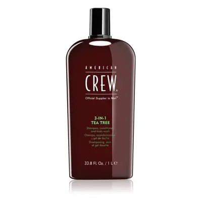 American Crew Hair & Body 3-IN-1 Tea Tree sampo, kondicionáló és tusfürdő 3 in 1 uraknak 1000 ml