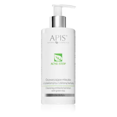 Apis Natural Cosmetics Acne-Stop Home TerApis tisztító és sminkeltávolító tej zöld teával 300 ml