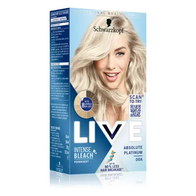 Schwarzkopf LIVE Intense Bleach festékeltávolító készítmény hajra 00A Absolute Platinum 2x60 ml