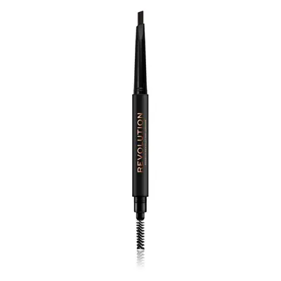 Makeup Revolution Duo Brow Definer precíz szemöldökceruza árnyalat Dark Brown 0,25 g