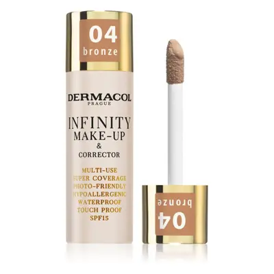 Dermacol Infinity Magas fedésű alapozó SPF 15 árnyalat 04 Bronze 20 g