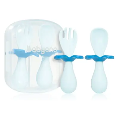 BabyOno Be Active Ergonomic Utensils for Children étkészlet Blue 12 m+ 2 db