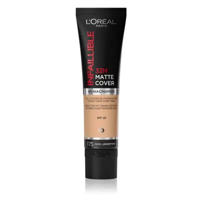 L’Oréal Paris Infallible 32H Matte Cover tartós matt alapozó SPF 25 árnyalat 175 (Cool Undertone