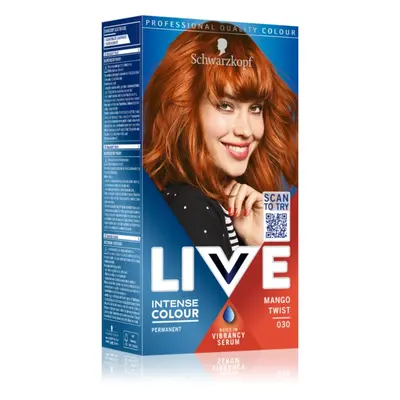 Schwarzkopf LIVE Intense Colour tartós hajfesték árnyalat 030 Mango Twist 2x60 ml