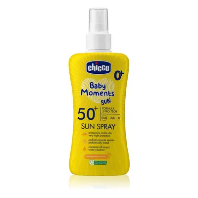 Chicco Baby Moments Sun napozó spray gyermekeknek SPF 50+ 0 m+ 150 ml