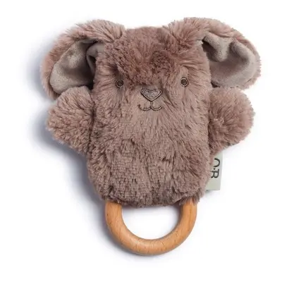 O.B Designs Bunny Soft Rattle Toy plüss játék csörgővel Earth Taupe 3m+ 1 db