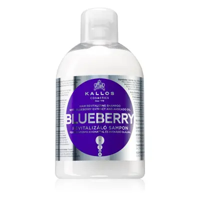 Kallos KJMN Professional Blueberry megújító sampon száraz, sérült, vegyileg kezelt hajra 1000 ml