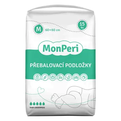 MonPeri Baby Underpads Size M eldobható pelenkázó-alátétek 60x60 cm 15 db