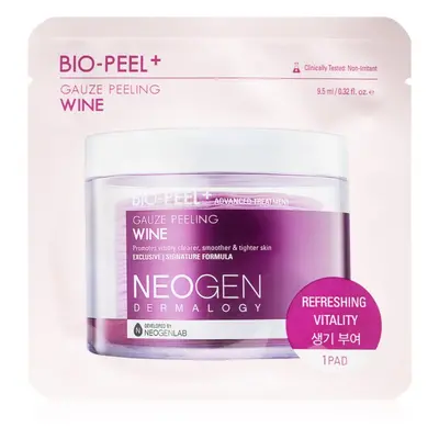 Neogen Dermalogy Bio-Peel+ Gauze Peeling Wine arctisztító peeling párnácskát a bőr kisimításáért