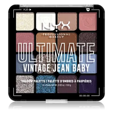 NYX Professional Makeup Ultimate Shadow Palette szemhéjfesték árnyalat Vintage Jean Baby 16 db