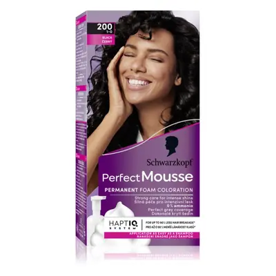 Schwarzkopf Perfect Mousse tartós hajfesték árnyalat 200 Black 2x35 ml