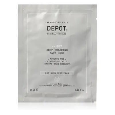 Depot No. 807 Deep Relaxing Face Mask nyugtató és hidratáló maszk uraknak 13 ml