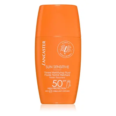 Lancaster Sun Sensitive Tinted Mattifying Fluid mattító emulzió vízálló SPF 50 30 ml