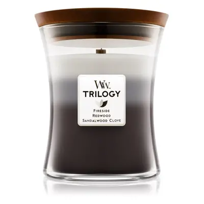 Woodwick Trilogy Warm Woods illatgyertya fa kanóccal 275 g