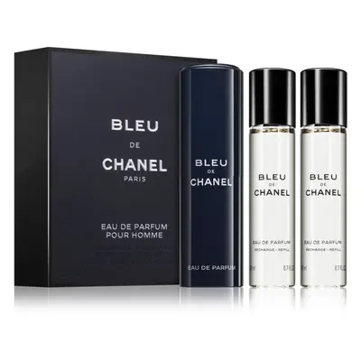 Chanel Bleu de Chanel travel Eau de Parfum (1x utántölthető + 2x utántöltő) uraknak 3 x 20 ml