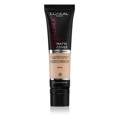 L’Oréal Paris Infallible 32H Matte Cover tartós matt alapozó SPF 25 árnyalat 25 (Cool Undertone)