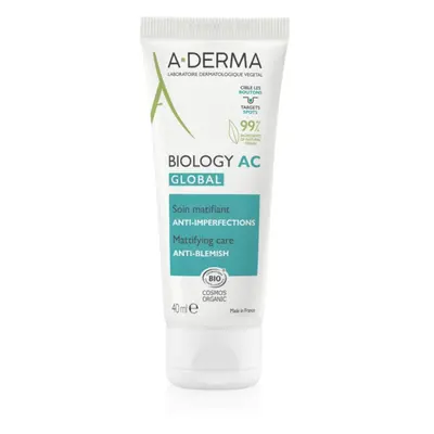 A-Derma Biology AC mattító ápolás a bőr tökéletlenségei ellen 40 ml