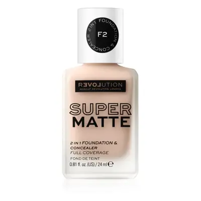 Revolution Relove Super Matte Foundation tartós matt alapozó árnyalat F2 24 ml