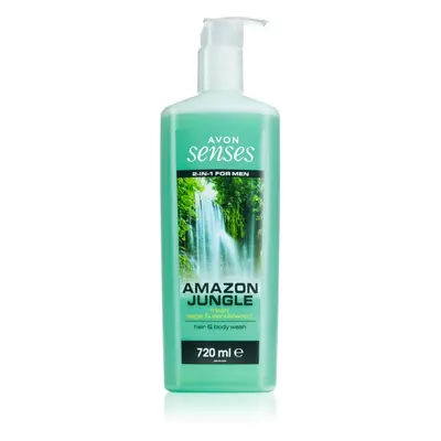 Avon Senses Amazon Jungle tusfürdő gél testre és hajra uraknak 720 ml