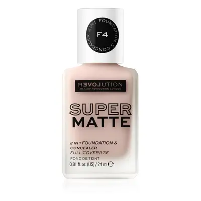 Revolution Relove Super Matte Foundation tartós matt alapozó árnyalat F4 24 ml