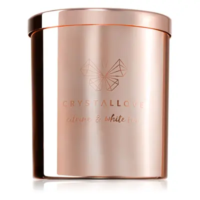 Crystallove Golden Scented Candle Citrine & White Tea illatgyertya 220 g