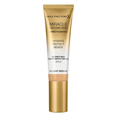 Max Factor Miracle Second Skin hidratáló alapozó krém SPF 20 árnyalat 04 Light Medium 30 ml