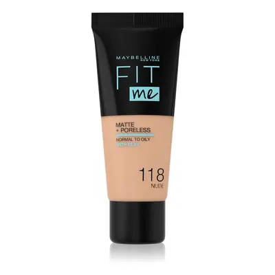 Maybelline Fit Me! Matte+Poreless pórusösszehúzó és mattító alapozó normál és olajos bőrre árnya