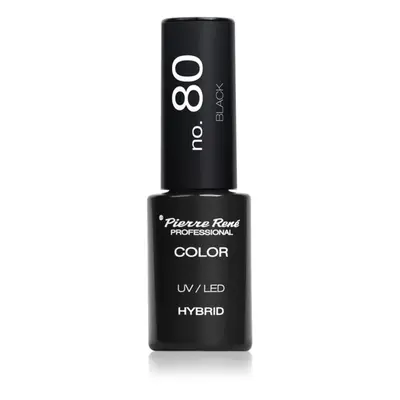 Pierre René Nails Hybrid gél körömlakk UV / LED-es lámpákhoz árnyalat No. 80 Black 6 ml