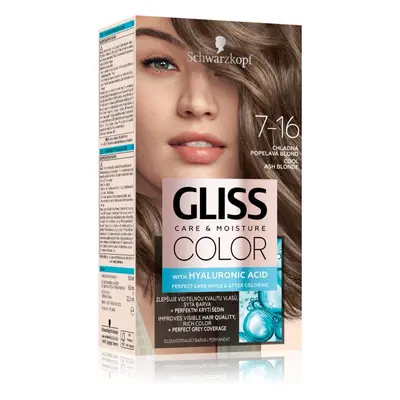 Schwarzkopf Gliss Color tartós hajfesték árnyalat 7-16 Cool Ash Blonde 1 db