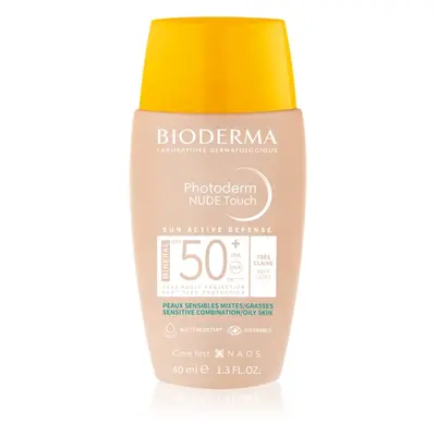 Bioderma Photoderm Nude Touch ásványi napozó folyadék arcra SPF 50+ árnyalat Very light 40 ml