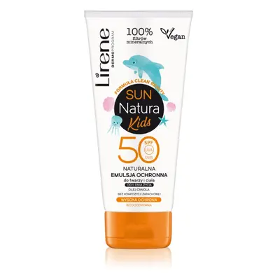 Lirene Sun Natural Kids Protective Emulsion For Face And Body Spf 50 gyermek védőkrém SPF 50 100